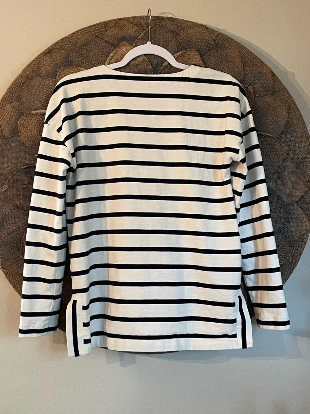 Talbots Lace Up Top in Irving Stripe